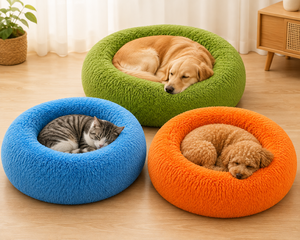 <b>Donut</b> Pet <b>Bed</b> Set 3 PCS OEM ODM Custom Logo Soft Plush Dog & <b>Cat</b> Sleeping <b>Beds</b> Direct Manufacturer - Product Image 4