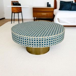 Table basse moderne en os incrusté, faite à la main, écologique, imperméable, de luxe, style bohème, meubles de salon, artisanale, en bois décoratif - Product Image 2