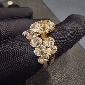 Bague de fiançailles en or 14 carats, diamant poli brillant, alliance moderne, bijoux fins pour femmes, mode quotidienne - Product Image 2