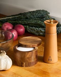 Vintage Wooden Salt and <b>Pepper</b> Mill Set Manual Adjustable <b>Grinders</b> Acacia Wood Kitchen Seasoning Tools - Product Image 1