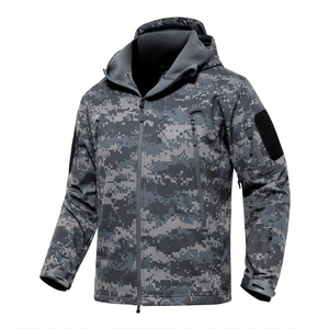 Unisex Winter Waterproof Long Soft Shell <b>Jacket</b> Breathable Polyester Fleece <b>Mandarin</b> <b>Collar</b> Zipper Design for Outdoor Use - Product Image 2
