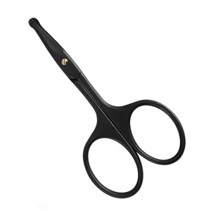 Ciseaux à sourcils en acier inoxydable, lame courbée, pointe arrondie, pour droitiers, outil de beauté et de toilettage pour poils du nez, Ryzer Studio - Product Image 1