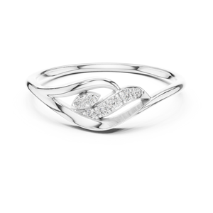 Anillo de Diamantes Redondos Cultivados en Laboratorio SERENITY FLOW, Oro Amarillo de 18 Quilates con Baño de Rodio, Estilo Minimalista, para Compromiso, Fiestas, Regalos para Mujer - Product Image 5