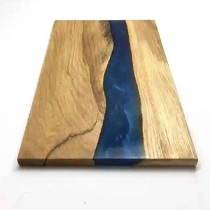 Tabla de Cortar de Madera Rectangular con Resina Azul, Diseño Antideslizante, 1.5 cm de Grosor, Apta para Lavavajillas, Pieza Única - Product Image 1