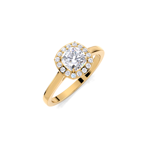 Anillo de Compromiso con Diamante Cultivado en Laboratorio de Corte Cojín de 1.16CT, con Halo, en Oro Amarillo, Blanco y Rosa de 18K, Chapado en Rodio, Anillo Nupcial de Lujo - Product Image 2