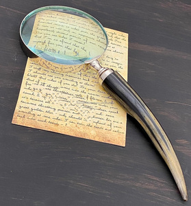 Wholesale High Quality <b>Large</b> Size Real Horn Magnifying Glass Viking Horn Handheld Magnifier <b>Gift</b> & Collectible - Product Image 5