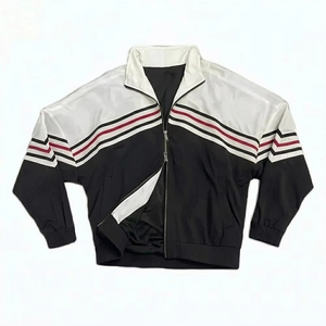 Ensemble coupe-vent en nylon noir et blanc pour homme, personnalisable avec logo, multi-lignes, idéal pour l'été, streetwear, vestes et shorts – Meilleures ventes - Product Image 4
