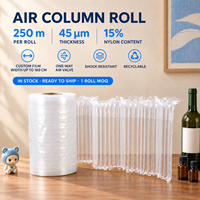 Rouleau de film de protection antichoc gonflable en PE/PA recyclable et imperméable de 45 µm, longueur 250 m, pour l'expédition express