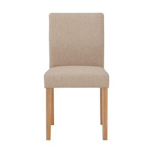 Modern Nordic Style Dining Chair <b>Backrest</b> Malaysian Oak Natural Finish Beige Jersey Fabric Seat Home Office Restaurant Furniture - Product Image 5