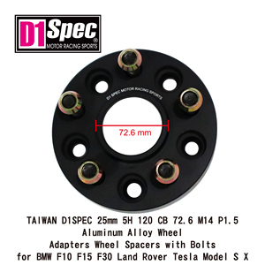Adaptadores de Rueda de Aleación de Aluminio TAIWAN D1SPEC 25mm 5H 120 CB 72.6 M14 P1.5, Espaciadores y Pernos para F10/F15/F30 Land Rover - Product Image 2