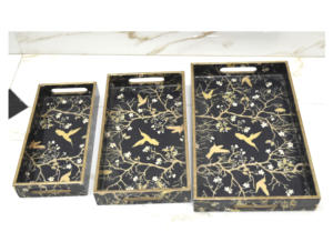 Set of 2 Custom Wood MDF Serving Trays with Handle <b>Restaurant</b> <b>Hotel</b> Breakfast <b>Supplies</b> Enamel Wooden Tray Direct Manufacturer - Product Image 6