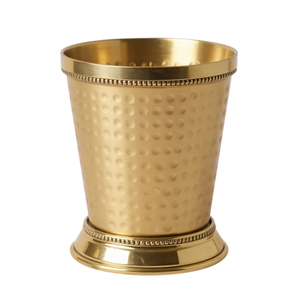 Gold Plated Metal Mug <b>Set</b> Classic Beaded Design Party Drinkware Gift Barware Julep <b>Cups</b> Barware Cocktail Glasses - Product Image 3