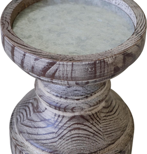 Support à bougie en bois rustique rond de 6,5 pouces de haut, porte-bougie décoratif en bois, décoration de maison de style farmhouse - Product Image 4
