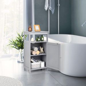 Mobile da Bagno in Legno Multifunzionale Stile Moderno con Armadietti per Stoccaggio - Product Image 1