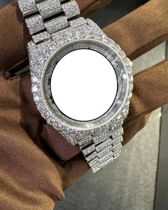 นาฬิกาข้อมือสแตนเลสสตีลหรูหราประดับโมอิสซาไนต์ หน้าปัดทรงกลม ระบบควอตซ์ แสดงวันที่ ดีไซน์แฟชั่น - Product Image 3