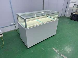 Vitrine réfrigérée commerciale monotempérature, nouveau style, cadre doré, pour gâteaux, avec éclairage LED, à poser sur <span class=keywords><strong>comptoir</strong></span>, refroidisseur de desserts - Product Image 5