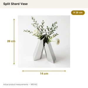 Jarrón de Flores Hecho a Mano de Latón y Acero, 26 cm, Plateado Pulido Espejo, Diseño de Fragmentos, Centro de Mesa para Hogar/Hotel/Bodas - Product Image 5