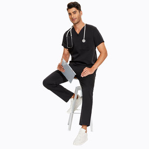 New Dentist & Hospital Workers <b>Doctor</b> Scrubs Uniform <b>Set</b> High Quality Short Sleeve Medical Scrubs Suits For Men - Product Image 6
