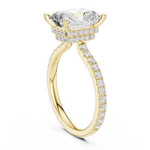 Bague de fiançailles classique en or 10k 14k 18k avec diamant radiant de 3 carats cultivé en laboratoire, rapport IGI, VVS EF, pour anniversaire, mariage - Product Image 2