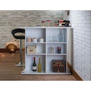 Tavolo da bar bianco lucido a 6 ripiani - Product Image 5