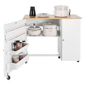 Tavolo per Macchina da Cucire Pieghevole Multifunzionale con Design Compatto, Piedini in Legno e Ruote, Utilizzabile come Stazione di Ricarica o Scrivania per Computer - Product Image 5