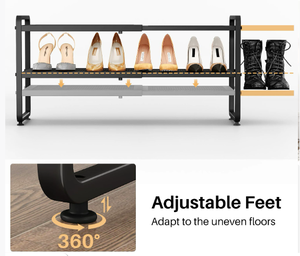 Standing <b>Metal</b> Double Tier Storage <b>Rack</b> for Home Organization and Entryway - Product Image 5
