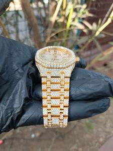 Luxury Men's Automatic Movement Wristwatch with Full Iced Out VVS Moissanite Diamonds (Round Shape) - Product Image 4