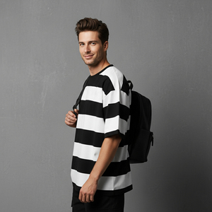 Camiseta de hombre de alta calidad al por mayor, estilo casual urbano, con logo personalizado, 100% algodón, ligera y transpirable. - Product Image 3