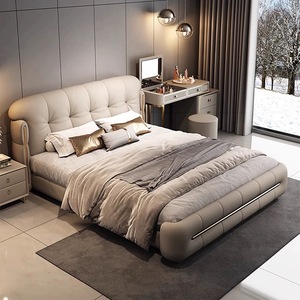 Luxury Wooden Bedroom Furniture Soft Up-holstered <strong>Beds</strong> King Sized Double <strong>Bed</strong> Frame Leather Comfort <strong>Bed</strong> <strong>and</strong> <strong>Mattress</strong> <strong>Set</strong> Design - Product Image 6