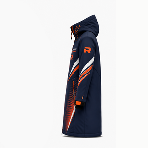 Vestes longues d'hiver personnalisées brodées, vêtements textiles, manteaux décontractés à capuche, vente en gros OEM - Product Image 3