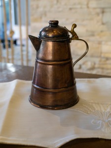 Vintage Copper Water <b>Jug</b> With Lid And Handle 1500ml Durable Metal Pitcher For <b>Drinks</b> - Product Image 4
