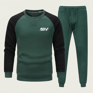 Customized Breathable Winter Men's 2-Piece Track Suit Full Ribbed Cuff Sleeves And Ankle Design Pullover Casual Jogging Wear <b>Set</b> - Product Image 4