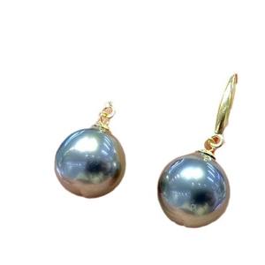 Boucles d'oreilles en perles d'eau douce Akoya de 8-9 mm, or 18 carats, rondes, sans défaut, technologie importée, style élégant blanc transparent - Product Image 5