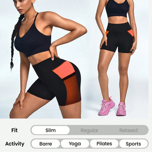 Shorts de yoga pour femmes, été, sport, décontractés, taille haute, côtelés, ajustés, en coton, séchage rapide, respirants, haute qualité - Product Image 2