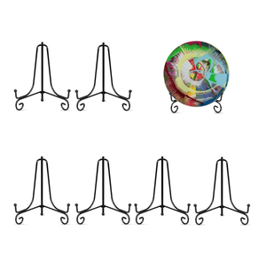 Étagère à assiettes en métal noir de 8 pouces, support pour livres et assiettes, organisateur de séchage de vaisselle et support de rangement pour couverts - Product Image 1