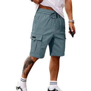 Shorts décontractés respirants 100 % coton, longueur genou, cargo, taille mi-haute avec cordon de serrage, bermuda, vente en gros, shorts décontractés personnalisés - Product Image 1