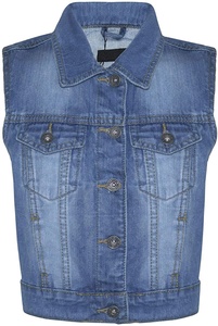 Veste en jean sans manches délavée pour femme, décontractée, à la mode, veste d'école, Streetwear - Product Image 4