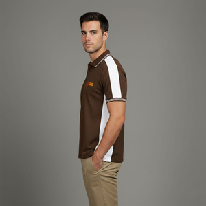 Polo Personalizado para Hombre, 100% Algodón Tejido, 2 Tonos, Corte Regular, Manga Corta, Logotipo Impreso por Transferencia de Calor, Estilo Hip Hop - Product Image 3