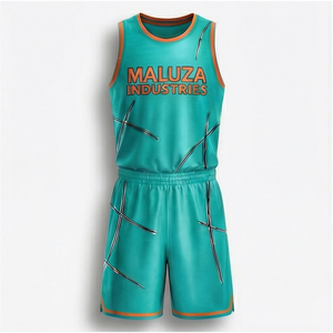 Ensemble de maillots de basketball de rue personnalisés MALUZA Industries, maille respirante, sublimation, grande taille, été, qualité supérieure - Product Image 1