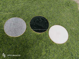 Hot Sale High Quality Luxury Eco-Friendly <b>Round</b> 4mm Thick Stone <b>Placemat</b> for Drinks Wedding Home From India - Product Image 2