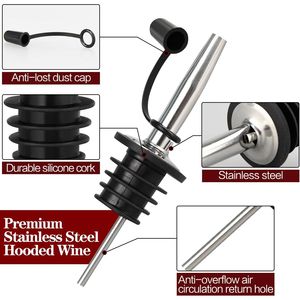 Set da 48 Versatori Classici in Acciaio Inossidabile per Liquori e Vino con Tappo Antipolvere in Gomma - Strumenti da Bar per Versare Velocemente - Product Image 3