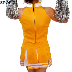 Ensembles d'uniformes de cheerleading pour femmes de haute qualité, écologiques, à séchage rapide, légers, couleur unie, 100% polyester, couleurs personnalisables - Product Image 5