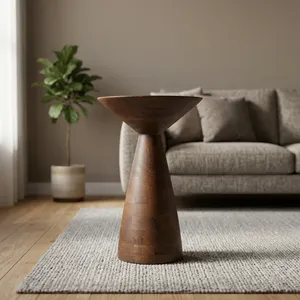 Table basse en bois faite à la main, design mid-century, meubles de salon, structure en fer - Product Image 3