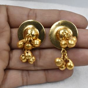 Brass 18K Gold Plated <b>Statement</b> <b>Necklace</b> with Earrings Set Indian Traditional Wedding Jewelry Gift for Her - Product Image 3