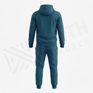 Ensemble de survêtement à capuche pour homme, couleur unie, sweat-shirt à fermeture éclair intégrale et pantalon de jogging, tenue décontractée en coton respirant pour l'automne - Product Image 2