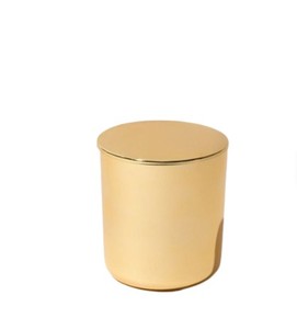 Décoration d'intérieur : Pot à bougie en verre unique avec couvercle, couleur or, pour bougies parfumées - Product Image 3