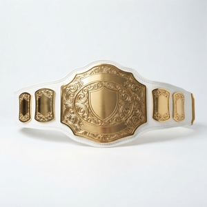 Custom <b>Wrestling</b> Trophy <b>Belt</b> Championship Boxing Sports Award Competition Prize Metal Plates Leather Strap Personalized Design - Product Image 4