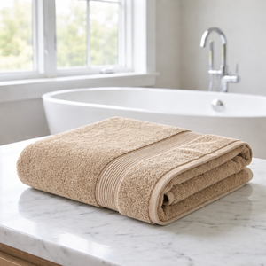 ผ้าขนหนูอาบน้ำผ้าฝ้ายแท้ 100% 600 GSM เนื้อนุ่มพิเศษ ซึมซับน้ำได้ดี สีพื้น ทออย่างหรูหรา ชุดผ้าขนหนูบีบอัดสำหรับใช้ในบ้าน แห้งเร็ว เหมาะสำหรับสปา - Product Image 1