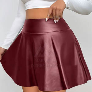 ราคาขายส่ง กระโปรงหนัง PU ยาวสำหรับผู้หญิง รับผลิตแบบ OEM ODM พร้อมสกรีนโลโก้ กระโปรงหนังผู้หญิง - Product Image 5