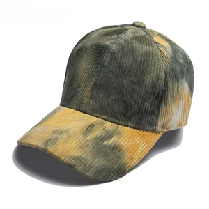 Gorra de béisbol de pana verde con logo personalizado, para adultos, de ala plana, informal, cálida, transpirable, deportiva, para adolescentes, estilo hip hop. - Product Image 3